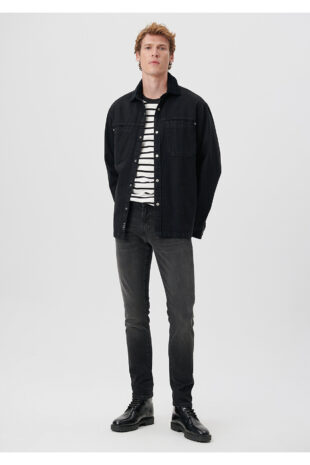 جین سیاه فاق نرمال مردانه ماوی | 42218775