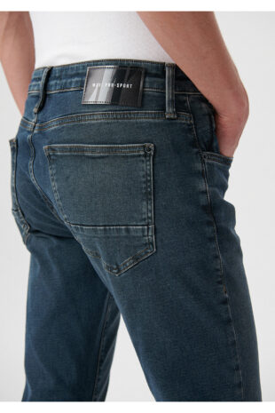 شلوار آبی فاق نرمال مردانه ماوی | 422