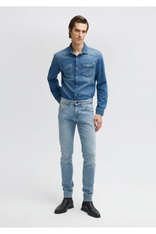 جین لاجورد فاق نرمال مردانه ماوی | 001070-33974