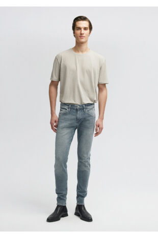 جین خاکستری فاق نرمال مردانه ماوی | 1070