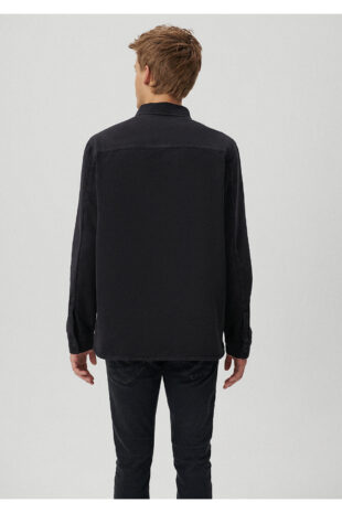 پیراهن سیاه آستین استاندارد مردانه ماوی | 210774