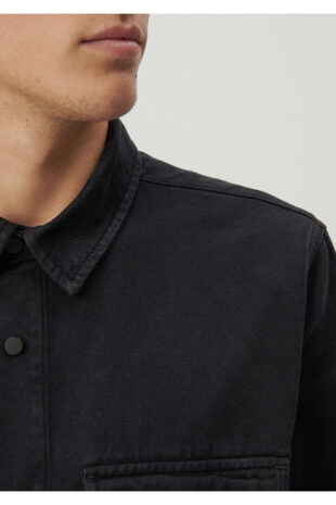 پیراهن سیاه آستین استاندارد مردانه ماوی | 210774