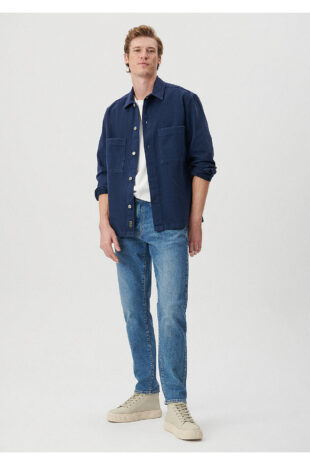 جین آبی فاق نرمال مردانه ماوی | 10172