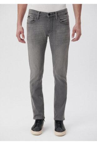 جین خاکستری فاق نرمال مردانه ماوی | 35132195