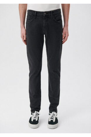 جین خاکستری فاق نرمال مردانه ماوی | 810