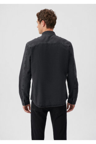 پیراهن خاکستری آستین استاندارد مردانه ماوی | 2957