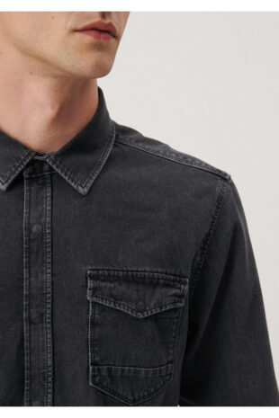 پیراهن خاکستری آستین استاندارد مردانه ماوی | 2957