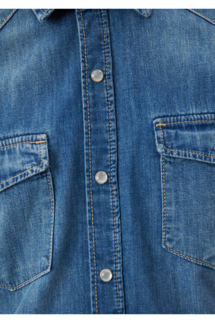 پیراهن آبی آستین استاندارد مردانه ماوی | 295730932