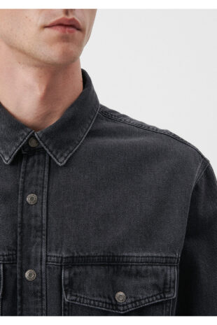 پیراهن خاکستری آستین استاندارد مردانه ماوی | 210031