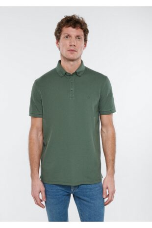 تیشرت یقه پولو سبز آستین استاندارد مردانه ماوی | 063247-33198