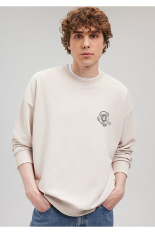 سویشرت خاکستری آستین استاندارد مردانه ماوی | 0S10123