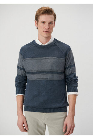 بافت لاجورد آستین استاندارد مردانه ماوی | 710034