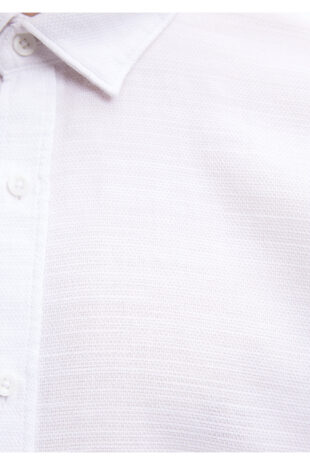 پیراهن سفید آستین استاندارد مردانه ماوی | 020579-25705