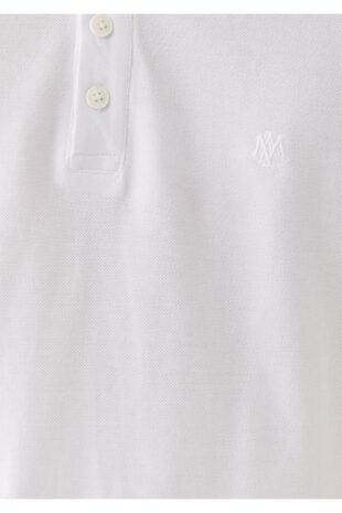 تیشرت یقه پولو سفید آستین استاندارد مردانه ماوی | 064946-27879