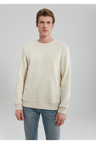 سویشرت بژ آستین استاندارد مردانه ماوی | TYCD08ZAMN170601173495193