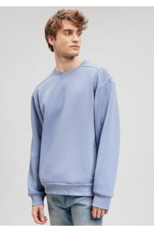 سویشرت آبی آستین استاندارد مردانه ماوی | 0S10091