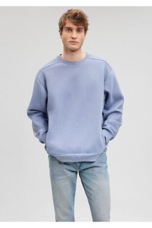 سویشرت آبی آستین استاندارد مردانه ماوی | 0S10091