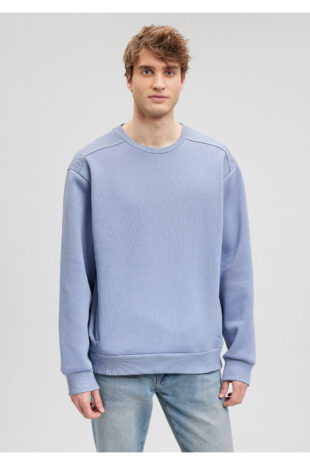 سویشرت آبی آستین استاندارد مردانه ماوی | 0S10091