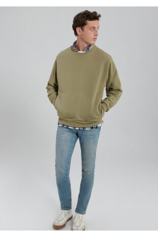 سویشرت سبز آستین استاندارد مردانه ماوی | 0S10092