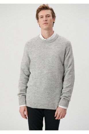 بافت خاکستری آستین استاندارد مردانه ماوی | 710134