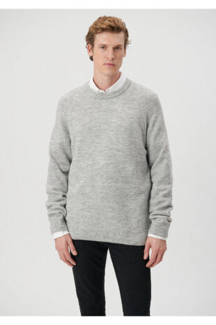 بافت خاکستری آستین استاندارد مردانه ماوی | 710134