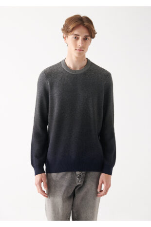 بافت خاکستری آستین استاندارد مردانه ماوی | 070779-34686