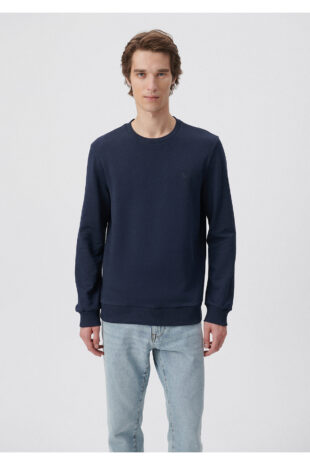 سویشرت لاجورد آستین استاندارد مردانه ماوی | 065751-29743