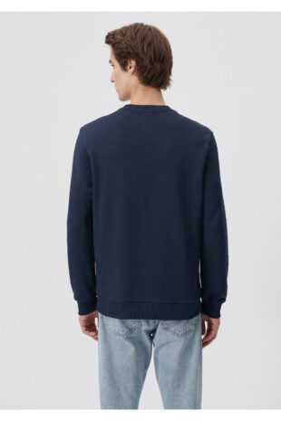 سویشرت لاجورد آستین استاندارد مردانه ماوی | 065751-29743