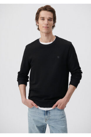 سویشرت سیاه آستین استاندارد مردانه ماوی | 065751-900