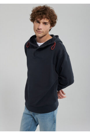 سویشرت سیاه آستین استاندارد مردانه ماوی | 0S10097