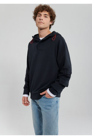 سویشرت سیاه آستین استاندارد مردانه ماوی | 0S10097