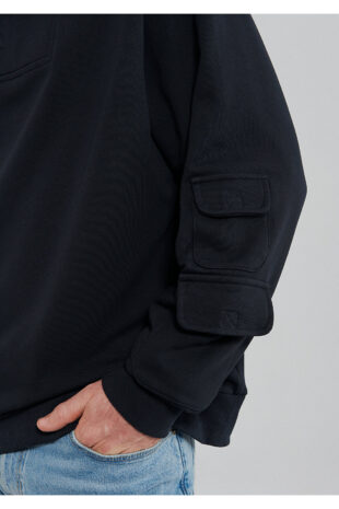 سویشرت سیاه آستین استاندارد مردانه ماوی | 0S10097