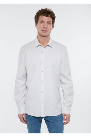 پیراهن خاکستری آستین استاندارد مردانه ماوی | 8810217