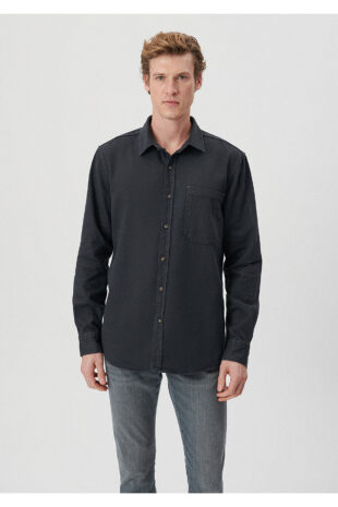 پیراهن خاکستری آستین استاندارد مردانه ماوی | TYCP0GMOEN170663201626276