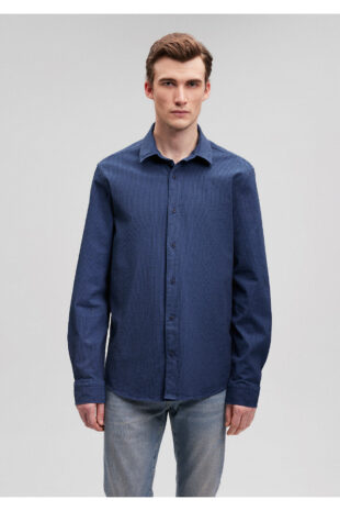 پیراهن آبی مردانه ماوی | 211016