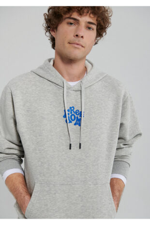 سویشرت خاکستری آستین استاندارد مردانه ماوی | 0S10094