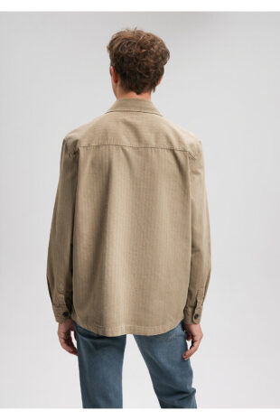 پیراهن سبز آستین استاندارد مردانه ماوی | 210339