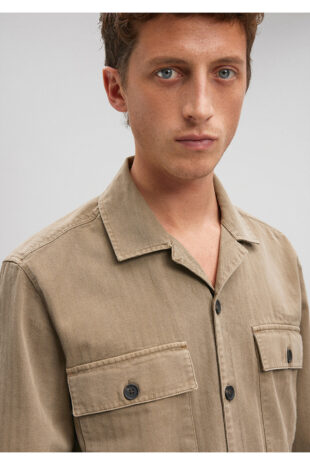 پیراهن سبز آستین استاندارد مردانه ماوی | 210339