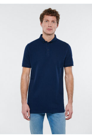 تیشرت یقه پولو لاجورد آستین استاندارد مردانه ماوی | 063247-28417