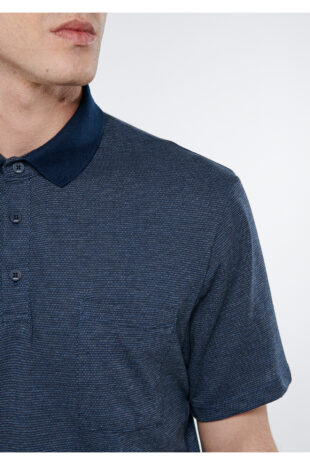 تیشرت یقه پولو لاجورد آستین استاندارد مردانه ماوی | 611534