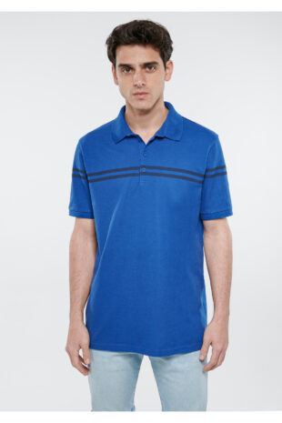 تیشرت یقه پولو لاجورد آستین استاندارد مردانه ماوی | TYC46BZ55N168752021418042