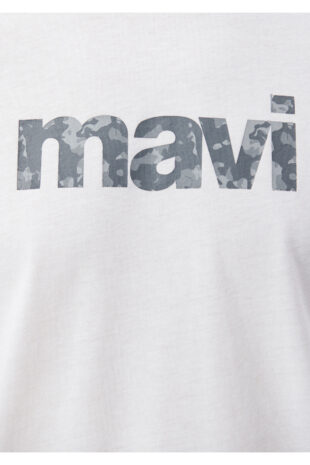 تی شرت سفید فاق نرمال آستین استاندارد مردانه ماوی | 611039