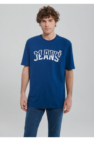 تی شرت آبی فاق نرمال آستین استاندارد مردانه ماوی | 612008