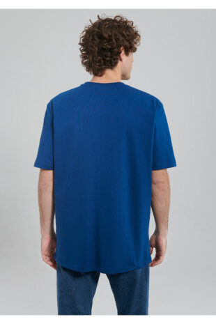 تی شرت آبی فاق نرمال آستین استاندارد مردانه ماوی | 612008