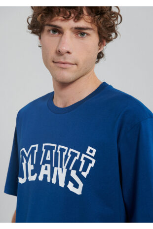 تی شرت آبی فاق نرمال آستین استاندارد مردانه ماوی | 612008