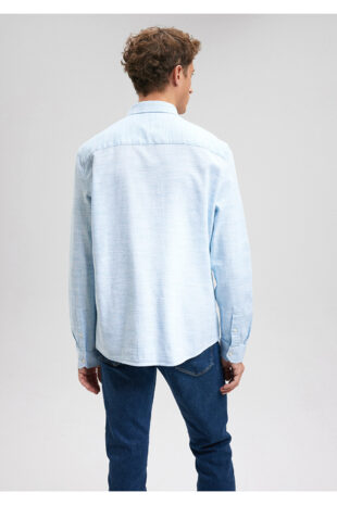 پیراهن آبی آستین استاندارد مردانه ماوی | TYCJN2RU3N170676607311081