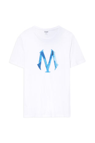 تی شرت سفید فاق نرمال آستین استاندارد مردانه ماوی | 611025