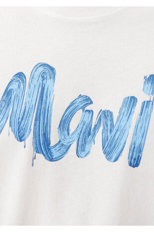 تی شرت سفید فاق نرمال آستین استاندارد مردانه ماوی | 611321