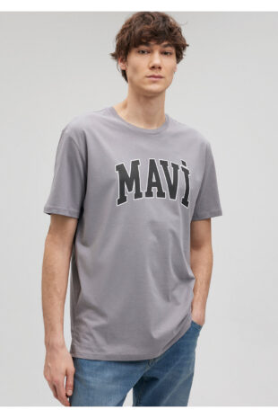 تی شرت خاکستری فاق نرمال آستین استاندارد مردانه ماوی | 611711