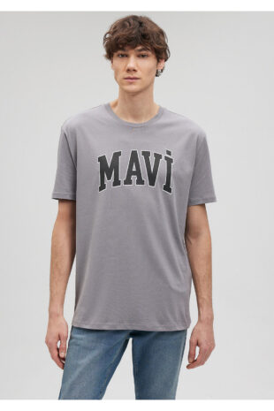 تی شرت خاکستری فاق نرمال آستین استاندارد مردانه ماوی | 611711